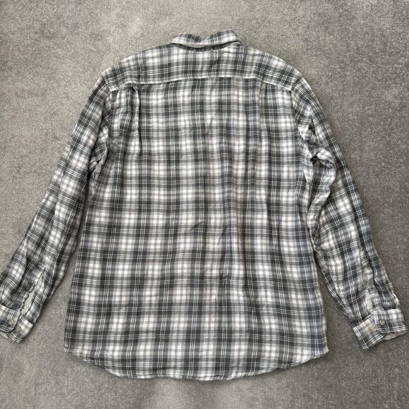 Eddie Bauer Shirt Mens Tall XL Gray Plaid Button Down Long Sleeve Classic Fit - Picture 7 of 7